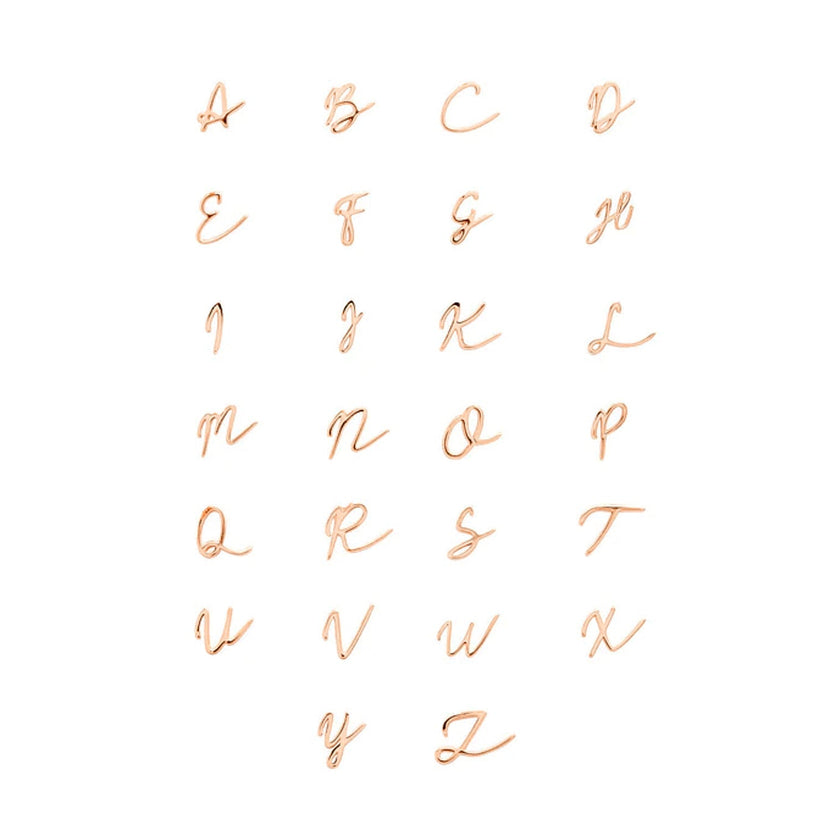 Made Mine Charms - Script Initial Charms (Rose Gold)