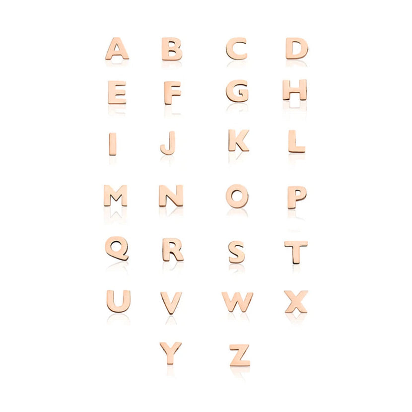 Made Mine Charms - Block Initial Charm (Rose Gold)