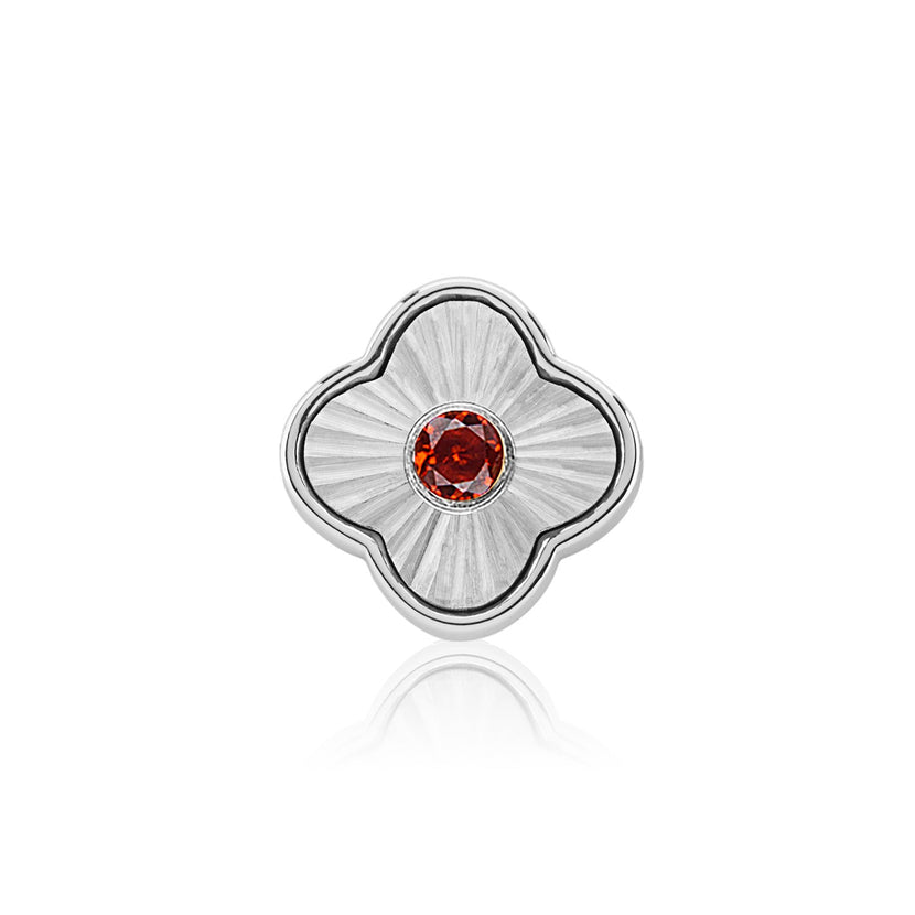 Textured Clover Charms (Silver) - Birthstones