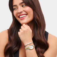 Pearl Belgravia & Crystal Heart Bangle Bundle (Silver)