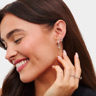 Moon and Back Star Huggie Earring Bundle (Silver)