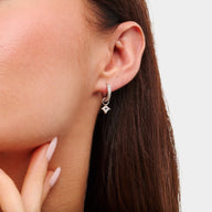 Moon and Back Star Huggie Earring Bundle (Silver)