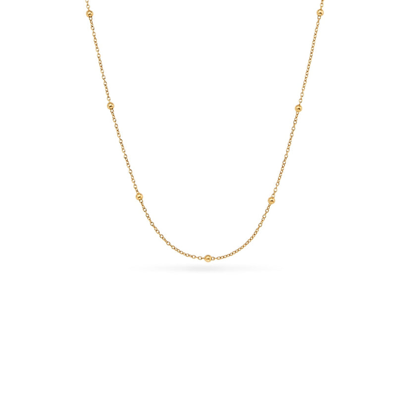 Fine Layering Sphere Chain Necklace (Gold)