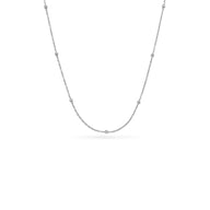 Sphere Chain Necklace 14-16In (Silver)