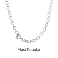 Layering Oval Link Chain Necklace (Silver)