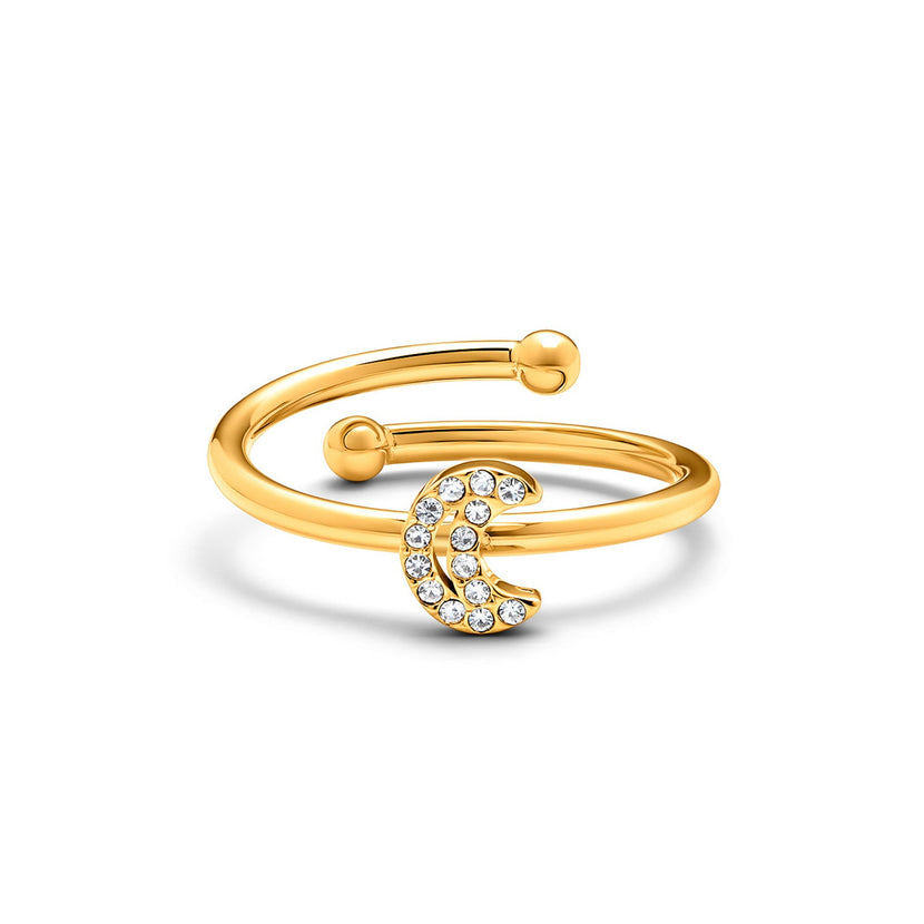 Moon and Back Moon and Star Ring Bundle (Gold)