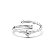 Moon and Back Star Ring (Silver)