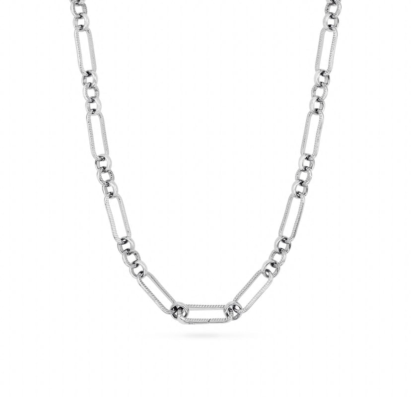 Figaro Chain Necklace (Silver)