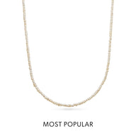 Layering Mini Pearl Beaded Chain Necklace (Silver)