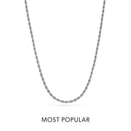 Layering Small Rope Chain Necklace (Silver)