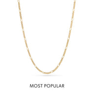 Layering Small Figaro Chain Necklace (Gold)
