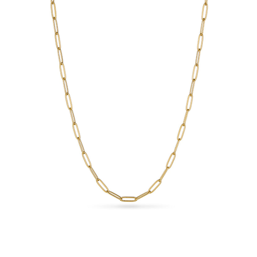 Paperclip Chain Necklace (Gold)