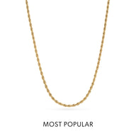 Small Rope Chain Necklace (Gold)