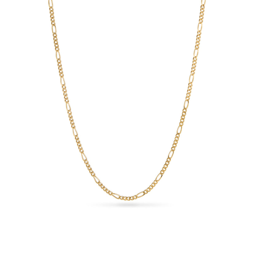 Small Figaro Chain Necklace (Gold)