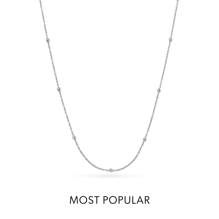 Layering Sphere Chain Necklace (Silver)