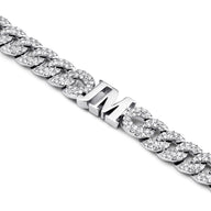 Pavé Initial Curb Bracelet (Silver)