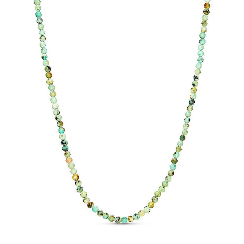 Layering Green Turquoise Beaded Necklace (Gold)