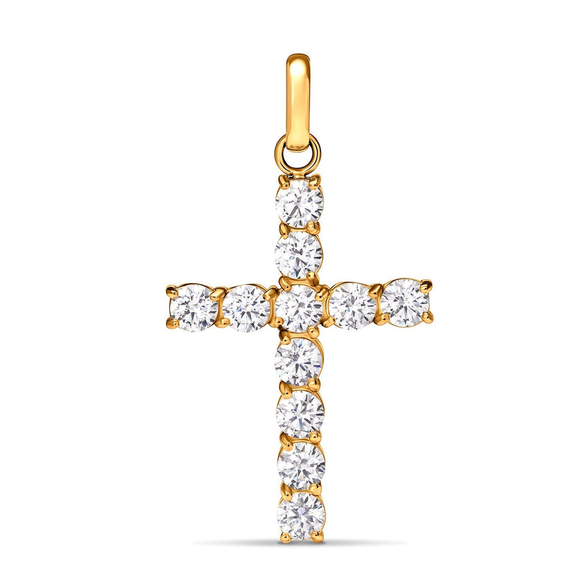 La Croix Crystal Cross Pendant (Gold)