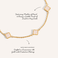 Fine Mini Pearl Multi Clover Bracelet (Gold)