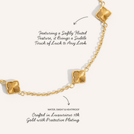 Fine Mini Fluted Multi Clover Bracelet (Gold)