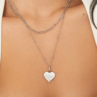 Custom Heart Calendar Necklace (Silver)