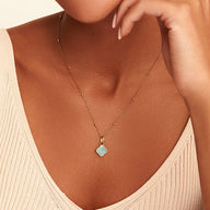 Amazonite Clover Necklace (Gold)