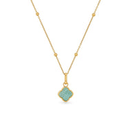 Amazonite Clover Necklace (Gold)