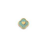 Amazonite Clover Charms (Gold) - Heart