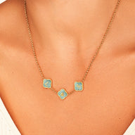 Clover Custom Name Necklace (Gold) (Becky)