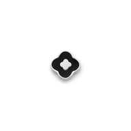 Black Enamel Clover Charms (Silver) - Clover