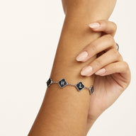 Clover Custom Name Bracelet (Silver)