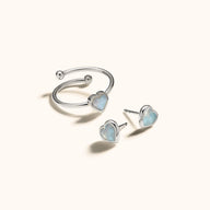 Blue Heart Ring (Silver)