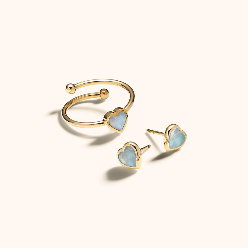 Blue Heart Ring (Gold)