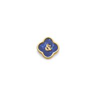 Blue Lace Agate Clover Charms (Gold) - &