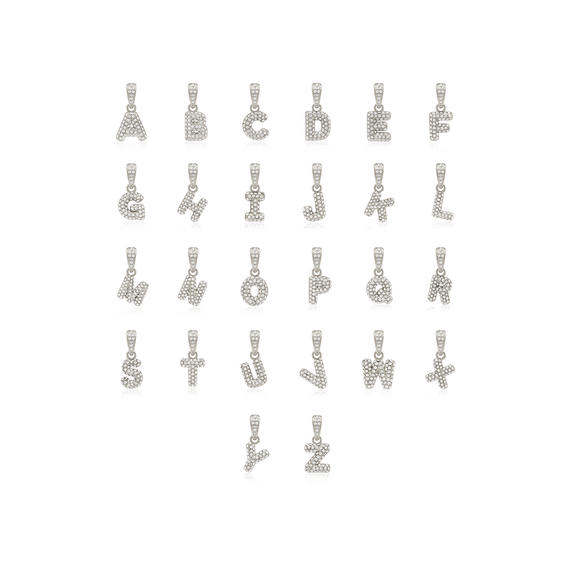 Bubble Initial Pendant (Silver)