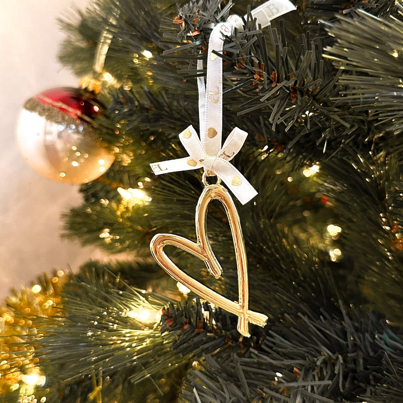 Doodle Heart Bauble (Gold)