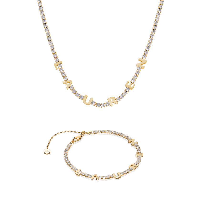 Custom Tennis Name Set (Gold)