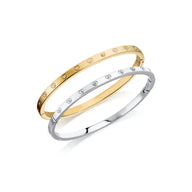 Crystal Heart Bangle Set (Gold/Silver)