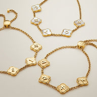 Molten Clover Custom Name Bracelet (Gold)