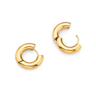 Small Chunky Huggie Hoop Earring Bundle (Gold)
