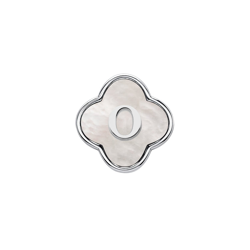 Pearl Clover Charms (Silver) - Initials
