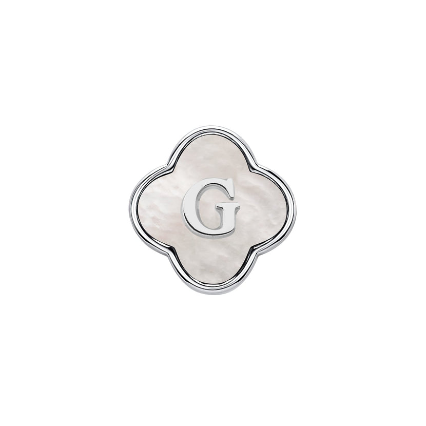 Pearl Clover Charms (Silver) - Initials