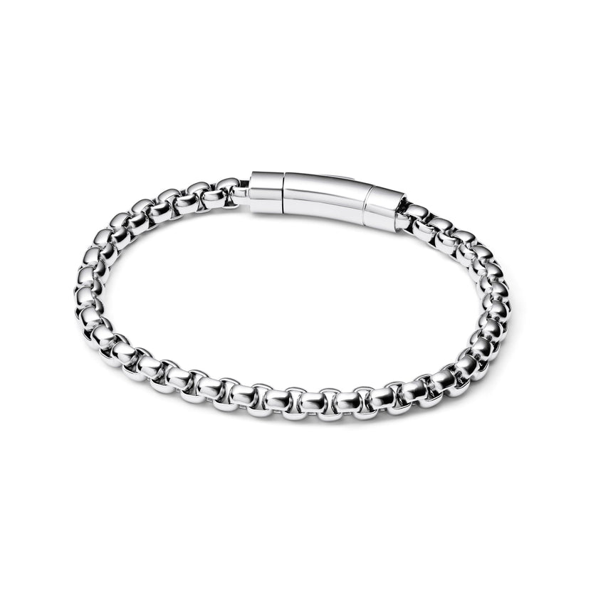 Men's Element Box Chain Bracelet (Silver).