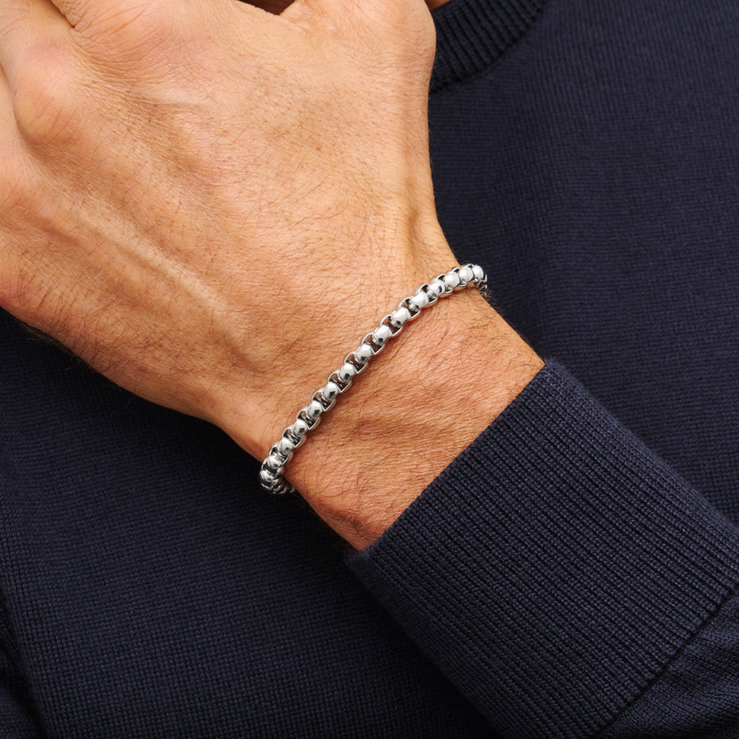 Men's Element Box Chain Bracelet (Silver)