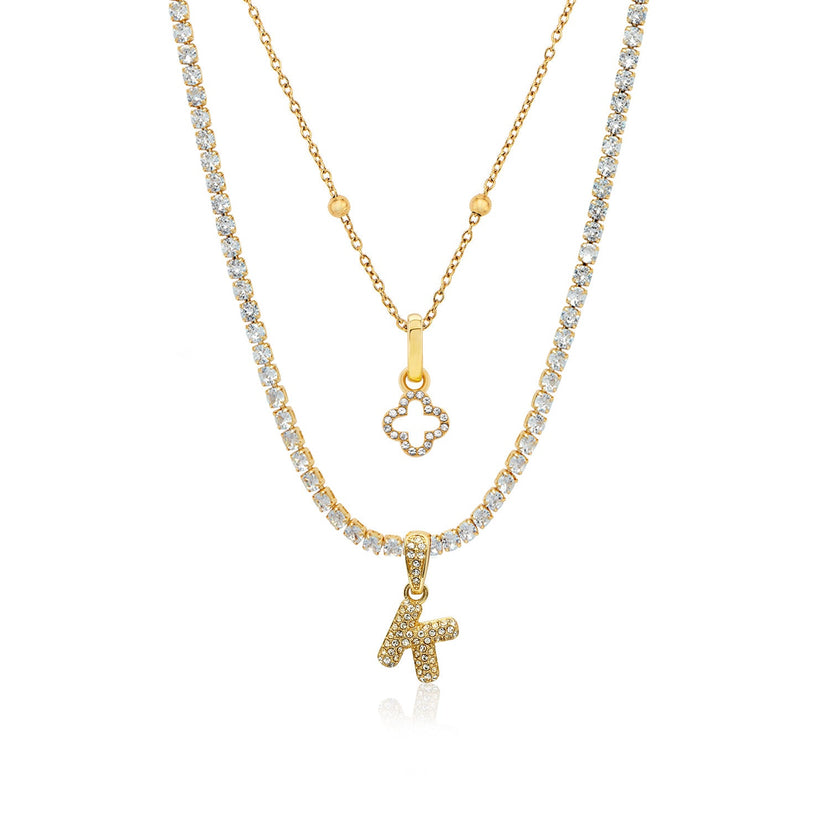 Crystal Bubble Initial Layered Set (Gold)
