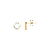 Crystal Clover Studs (Gold)