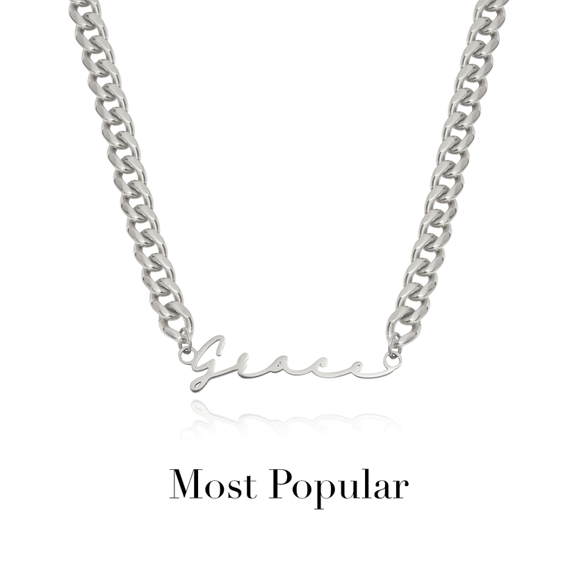 Signature Name Necklace - Silver