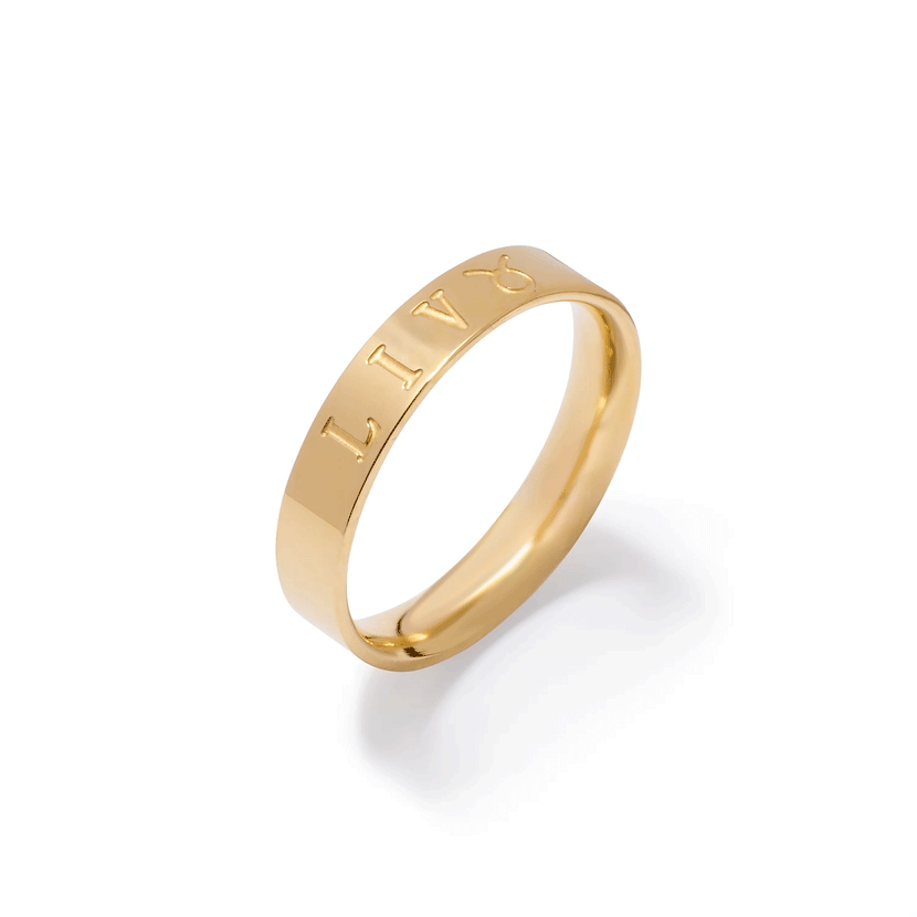 TEST - Custom Stamped Name Ring (Gold) - TEST