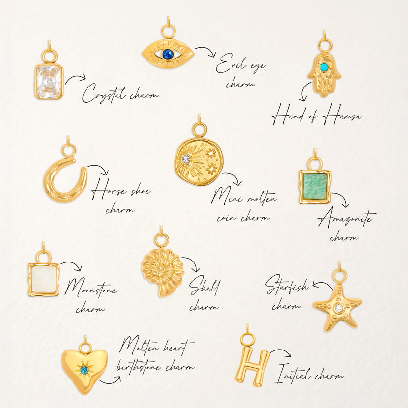 Custom Hanging Ocean Charm Bracelet (Gold)