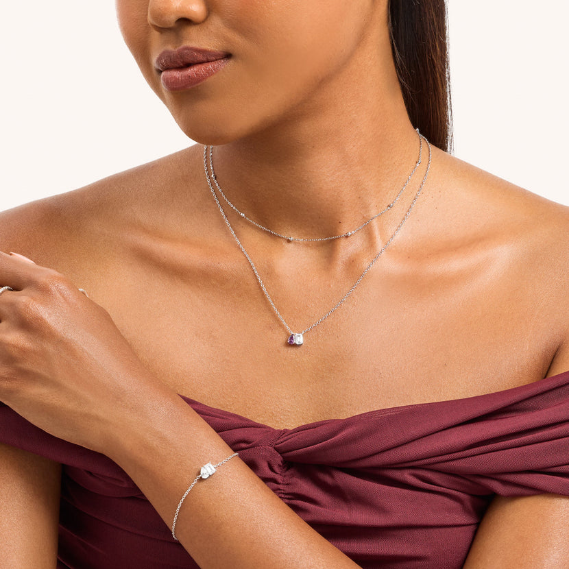 Custom Toi Et Moi Legacy Necklace (Silver)